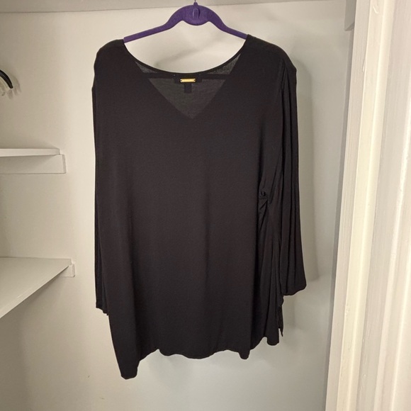 Michael Kors Black V-Neck Blouse - Picture 2 of 4